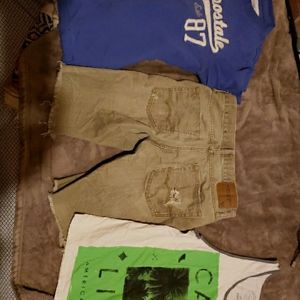 American Eagle tank and shorts. Aeropostale shirt.